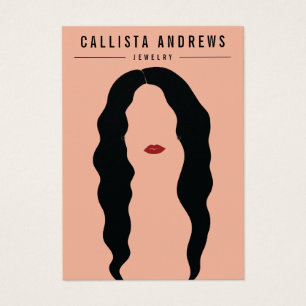 Modern Black Hair Lips Girl Earring Display Kaart