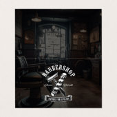 Modern Black Hair Stylist Barbershop Folded Visitekaartje (Buitenkant ongevouwen)