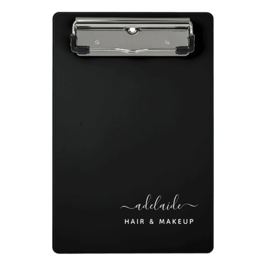 Modern Black Hair Stylist Makeup Artist Salon Mini Klembord (Voorkant)