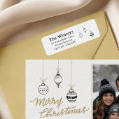 Modern Black Hand-Drawn Minimalist Address Label