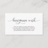 Modern Black Hand Lettered design, Honeymoon Wish Informatiekaartje (Voorkant)