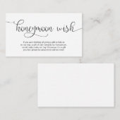 Modern Black Hand Lettered design, Honeymoon Wish Informatiekaartje (Voorkant / Achterkant)