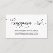 Modern Black Hand Lettered design, Honeymoon Wish Informatiekaartje (Voorkant)