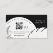 Modern Black Hand Sketch Sourdough Homemade Bread Visitekaartje (Achterkant)