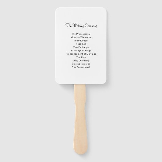 Modern Black Heart Script Weduwfotoceremonie Handwaaier (Achterkant)