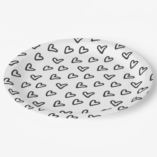 Modern Black Hearts Bord (Gekanteld)