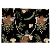 Modern Black Holly verlaat de berries patroontas Groot Cadeauzakje (Achterkant)