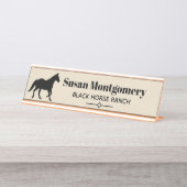 Modern Black Horse Silhouette Bureau Naambordje (Voorkant)