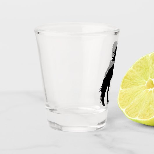 Modern Black Horse Silhouette Shot Glas (Links)