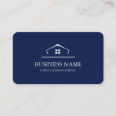 Modern Black House Cleaning Service House Logo Visitekaartje (Voorkant)