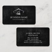 Modern Black House Cleaning Service House Logo Visitekaartje (Voorkant / Achterkant)