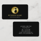 Modern Black House Cleaning Service House Logo Visitekaartje (Voorkant / Achterkant)