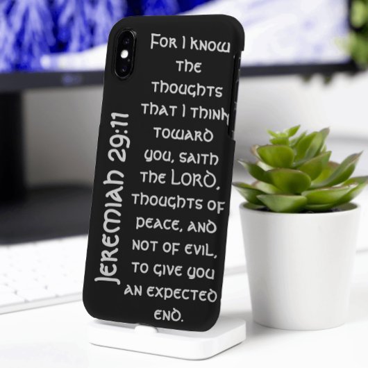Modern Black Jeremiah 29:11 Bijbelversie Case-Mate iPhone Case