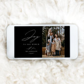 Modern Black Joy to World Photo Feestdagenkaart