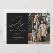 Modern Black Joy to World Photo Feestdagenkaart (Voorkant)