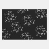 Modern Black Joyful Farmhouse kerst Inpakpapier Vel (Voorkant 3)