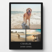 Modern Black Keepsake Custom Pet Collage Photo Fotoplaat (voorkant)