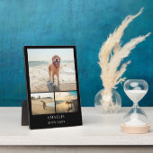 Modern Black Keepsake Custom Pet Collage Photo Fotoplaat (Zijkant)