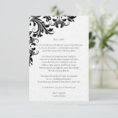 Modern Black Lace White Damask Informatiekaartje (Staand voorkant)