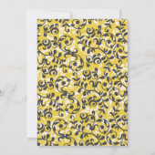 Modern Black Leaf Scroll Bridal Shower Kaart (Achterkant)