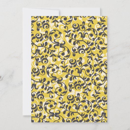 Modern Black Leaf Scroll Bridal Shower Kaart (Achterkant)