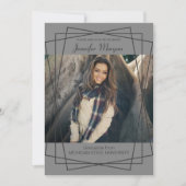 Modern Black Lijst Photo Afstuderen Invitation Kaart (Voorkant)