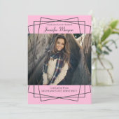 Modern Black Lijst Photo Afstuderen Invitation Kaart (Staand voorkant)