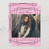 Modern Black Lijst Photo Afstuderen Invitation Kaart (Voorkant / Achterkant)