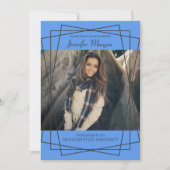 Modern Black Lijst Photo Afstuderen Invitation Kaart (Voorkant)