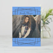 Modern Black Lijst Photo Afstuderen Invitation Kaart (Staand voorkant)