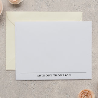 Modern Black Line Stationery Notitiekaartje