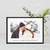 Modern Black Little Bow Photo Save This Day Save The Date (Staand voorkant)