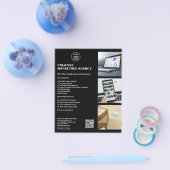 Modern Black Logo Marketing Creatief Bedrijf Flyer (Enkel)