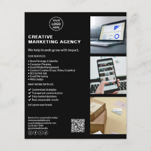 Modern Black Logo Marketing Creatief Bedrijf Flyer