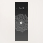 Modern Black Mandala Monogram Yoga Mat (Achterkant)