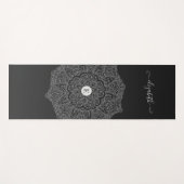 Modern Black Mandala Monogram Yoga Mat (Voorkant (horizontaal))