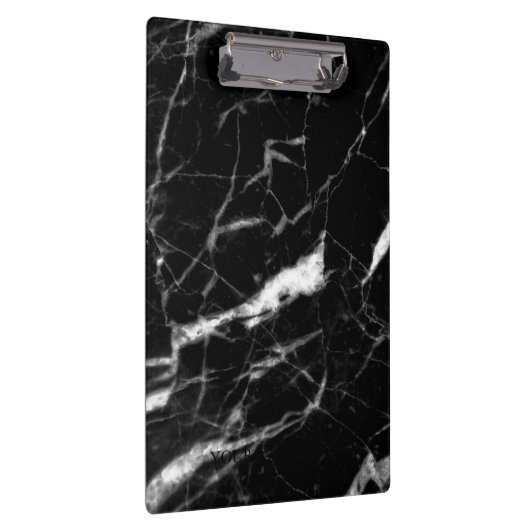 Modern Black Marble Designer Persoonlijk Klembord (Rechts)