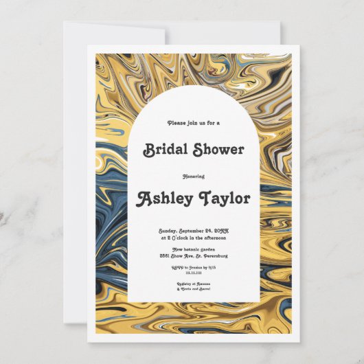 Modern Black Melted Gold Abstract Vrijgezellenfees Kaart (Voorkant)