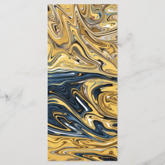 Modern Black Melted Gold Stylish Abstract Wedding Menu (Achterkant)