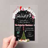 Modern Black Merry Christmas Graffiti Party  Acryl Uitnodigingen (Insitu (Draagbaar))