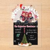 Modern Black Merry Christmas Photo Graffiti Party  Acryl Uitnodigingen (Voorkant)