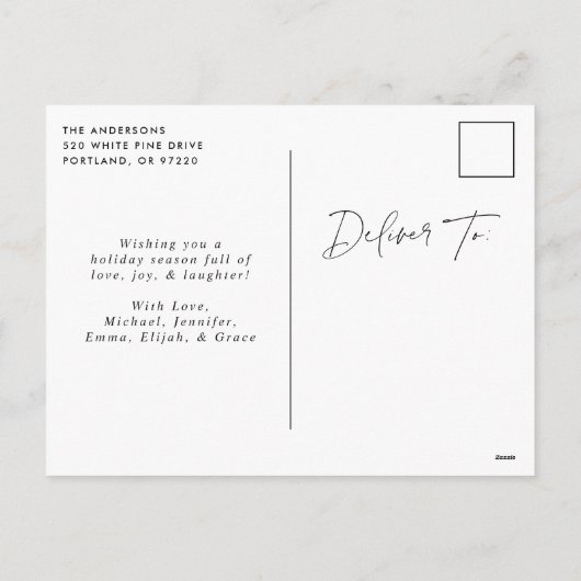 Modern Black Merry en Bright non-Photo Feestdagenkaart (Achterkant)