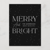 Modern Black Merry en Bright non-Photo Feestdagenkaart (Voorkant)