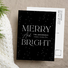 Modern Black Merry en Bright non-Photo Feestdagenkaart
