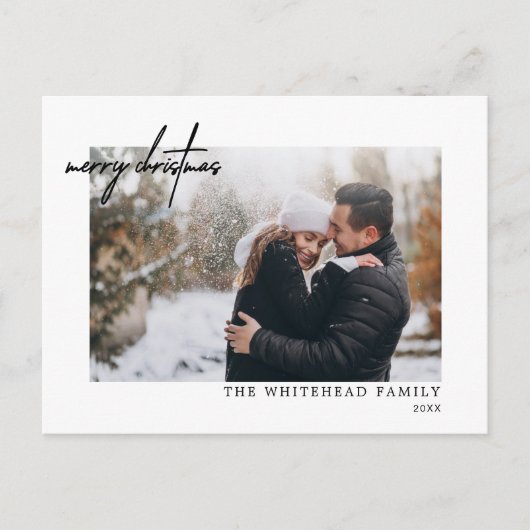 Modern Black Merry kerstcadeau wit Briefkaart (Voorkant)