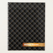 Modern Black met Gold gepersonaliseerde monogram n Planner (Voorkant)