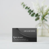 Modern Black Metal Limo & Car Service Visitekaartje (Staand voorkant)