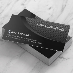 Modern Black Metal Limo & Car Service Visitekaartje