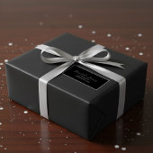 Modern Black Minimal Script Return-adreslabel Etiket