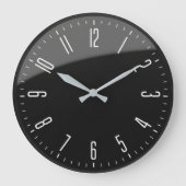 Modern Black Minimalist Custom Contemporary Office Grote Klok (Voorkant)